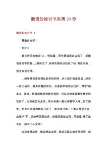 撒谎的检讨书实用20份