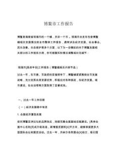 博鳌市工作报告