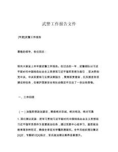 武警工作报告文件