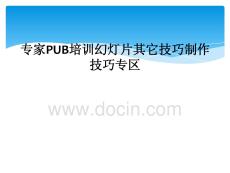 专家PUB培训幻灯片其它技巧制作技巧专区