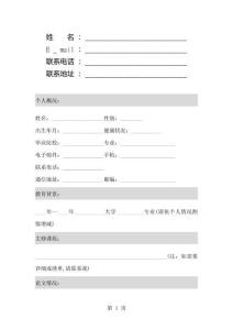 2012年优秀个人简历模板集合5份