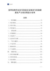 国学经典书法抄写体验企业制定与实施新质生产力项目商业计划书