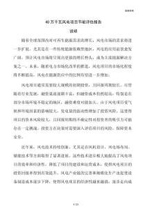 40万千瓦风电项目节能评估报告