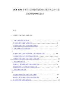 2025-2030中国商用空调系统行业市场发展趋势与前景展望战略研究报告