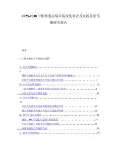 2025-2030中国薄膜封装市场深度调查及发展前景预测研究报告