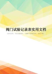 阀门试验记录表实用文档