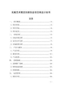 乳酸艺术展览创新创业项目商业计划书