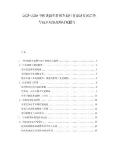 2025-2030中国铁路车轮和车轴行业市场发展趋势与前景展望战略研究报告