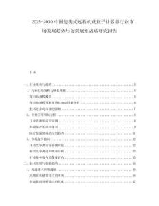 2025-2030中国便携式远程机载粒子计数器行业市场发展趋势与前景展望战略研究报告