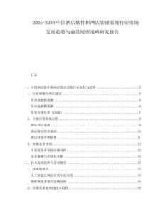 2025-2030中国酒店软件和酒店管理系统行业市场发展趋势与前景展望战略研究报告
