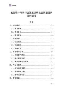 发型设计培训行业深度调研及发展项目商业计划书