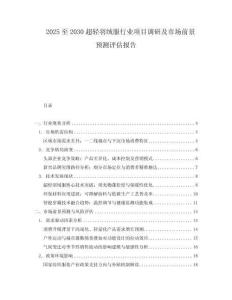 2025至2030超轻羽绒服行业项目调研及市场前景预测评估报告