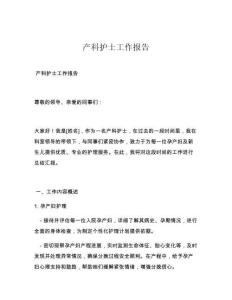 产科护士工作报告