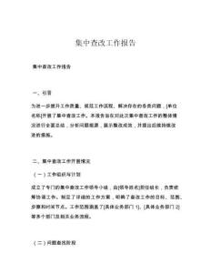 集中查改工作報(bào)告