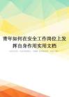 青年如何在安全工作岗位上发挥自身作用实用文档