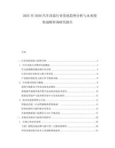 2025至2030汽车改装行业发展趋势分析与未来投资战略咨询研究报告