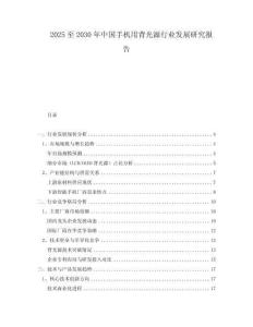 2025至2030年中国手机用背光源行业发展研究报告