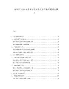 2025至2030年中国标准尼龙软管行业发展研究报告