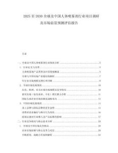 2025至2030全球及中国人体喷雾剂行业项目调研及市场前景预测评估报告