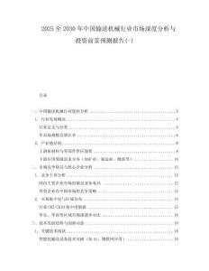 2025至2030年中国输送机械行业市场深度分析与投资前景预测报告(-)