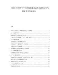 2025至2030年中国测磁仪器仪表市场深度分析与投资前景预测报告