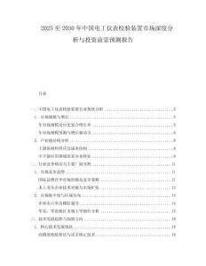 2025至2030年中国电工仪表校验装置市场深度分析与投资前景预测报告
