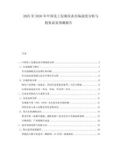 2025至2030年中国电工仪器仪表市场深度分析与投资前景预测报告