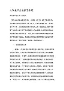 大学生毕业生实习总结