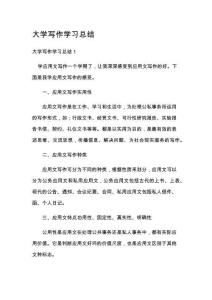 大学写作学习总结