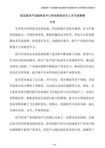 低空经济产业园研发中心的创新驱动与人才引进策略