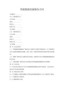 智能数据挖掘服务合同