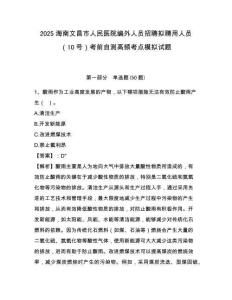 2025海南文昌市人民医院编外人员招聘拟聘用人员（10号）考前自测高频考点模拟试题及完整答案详解1套