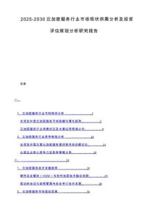 2025-2030云加密服务行业市场现状供需分析及投资评估规划分析研究报告