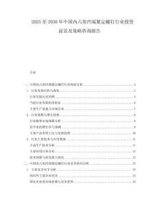 2025至2030年中国内六角凹端紧定螺钉行业投资前景及策略咨询报告