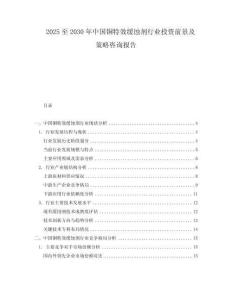 2025至2030年中国铜特效缓蚀剂行业投资前景及策略咨询报告