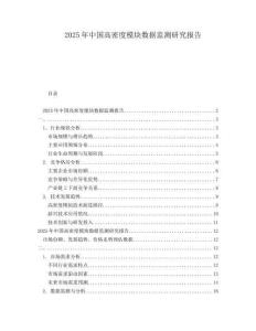 2025年中國高密度模塊數據監測研究報告