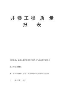 井巷工程質量報表
