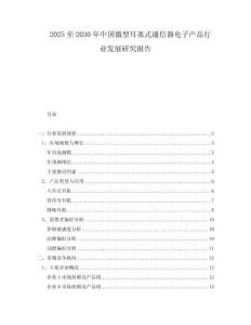 2025至2030年中國微型耳塞式通信器電子產品行業發展研究報告