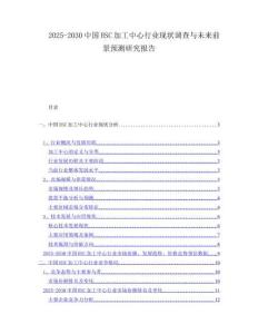 2025-2030中國(guó)HSC加工中心行業(yè)現(xiàn)狀調(diào)查與未來(lái)前景預(yù)測(cè)研究報(bào)告