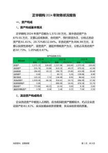 正華鋼構(gòu)2024年財(cái)務(wù)狀況報(bào)告