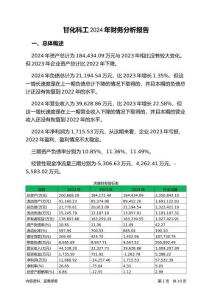 甘化科工2024年財務分析報告-銀行版
