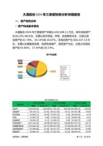 大港股份2024年三季度財務分析詳細報告