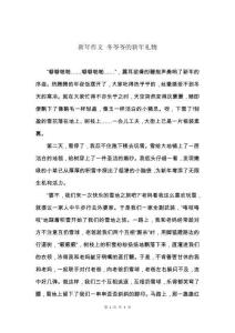 新年作文-冬爺爺的新年禮物