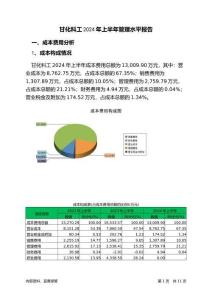 甘化科工2024年上半年管理水平報告