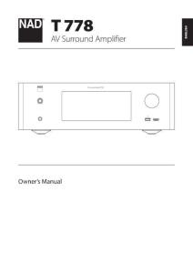 NAD T778 AV 環(huán)繞聲接收器用戶手冊
