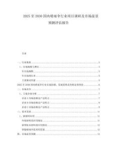 2025至2030國內晴雨傘行業項目調研及市場前景預測評估報告