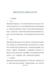 胸段脊柱裂伴有脑积水的护理