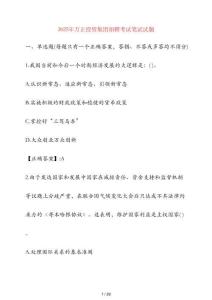 2025年萬正投資集團(tuán)招聘考試試卷