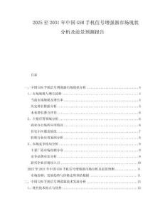 2025至2031年中國GSM手機(jī)信號增強(qiáng)器市場現(xiàn)狀分析及前景預(yù)測報(bào)告