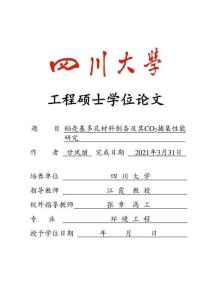 稻殼基多孔材料制備及其CO2捕集性能研究